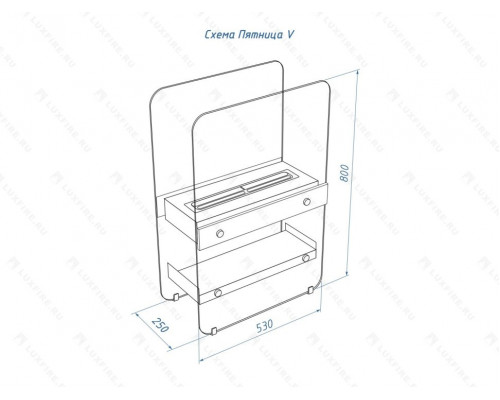 Напольный биокамин Lux Fire "Пятница V"